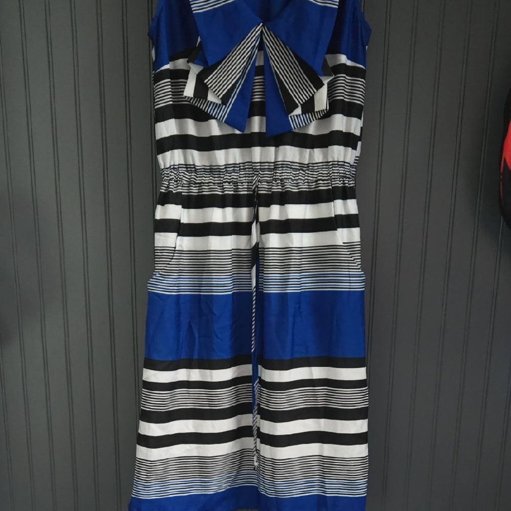 Maurices Black and Blue Striped Top